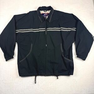 Vintage PRO PLAYER Black White Stripe Canvas Jacket Mens Size Large 90s